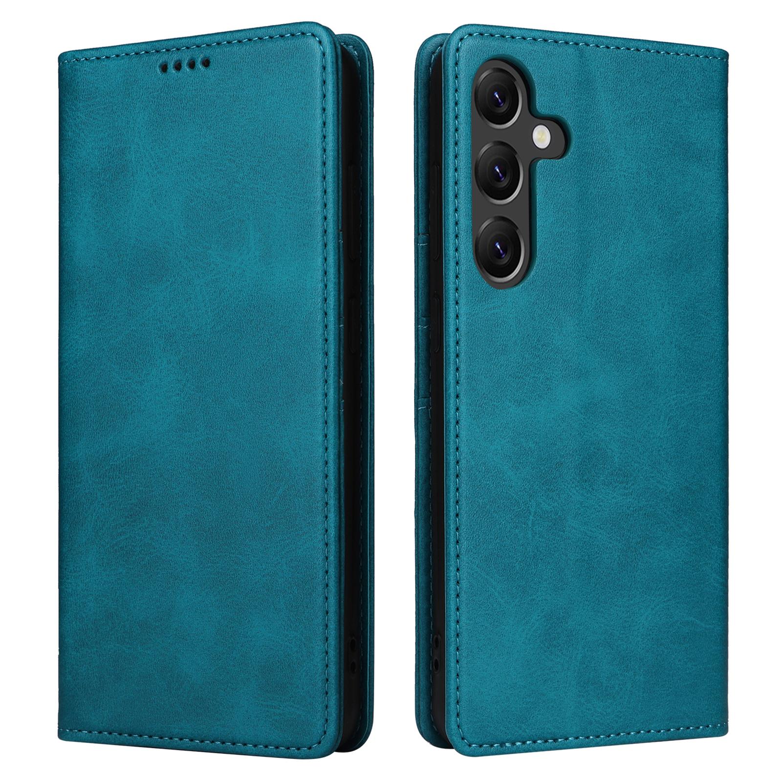 

Чехол для Samsung Galaxy A26 5G с блокировкой RFID, обложка-кошелек для телефона из ПУ кожи Peacock Blue