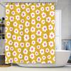 Vintage Bathing Shower Curtain with White and Pink Flowers Print for Home Decoration Waterproof Fabric