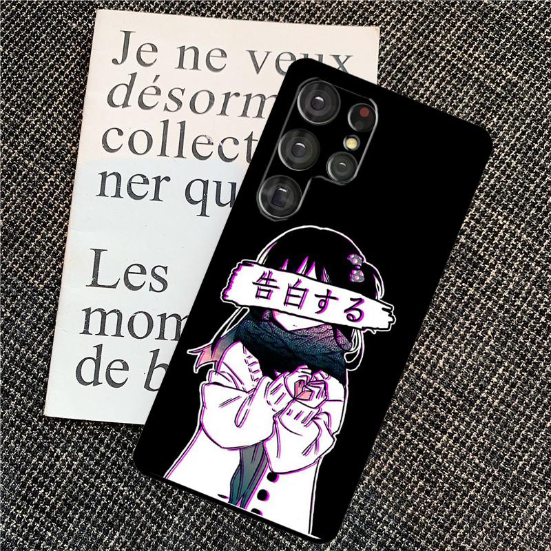 Sad Girl Japanese Anime Case For Samsung Galaxy S24 S25 Ultra S20 S21 S22 S23 Ultra S9 S10 Plus S25 FE Back Cover