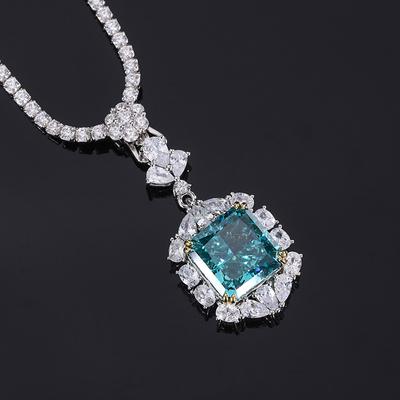 Jewelry Simulation Color Treasure High Carbon Diamond Square Pendant Stone 13 * 13