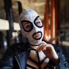 White All-inclusive Lace Hood Adjustable Straps Open Mouth Mask Leather All-inclusive Cosplay Adult
