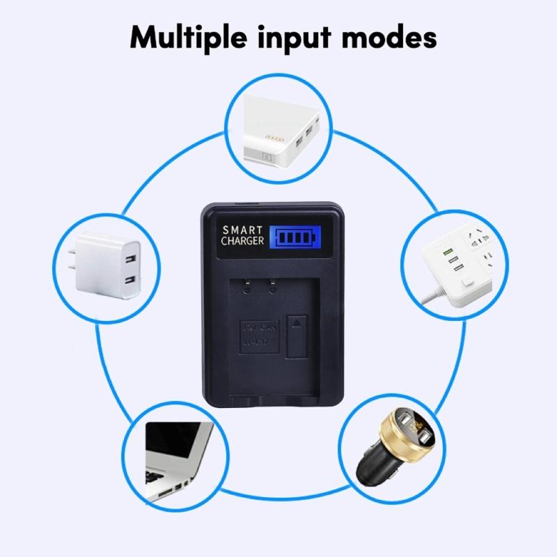 LCD USB LP-E17 Battery Charger Replacement for  EOS Rebel T6i 750D 800D 200D 8000D Kiss X8i Camera Battery