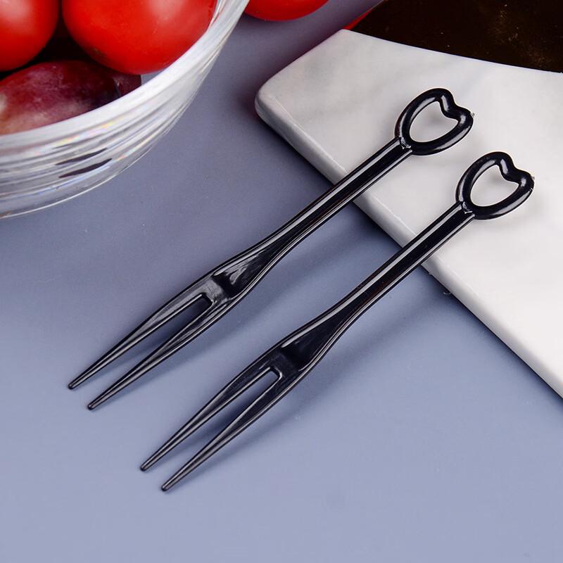 Tiemuyun Disposable Heart-shaped Plastic Fruit Forks