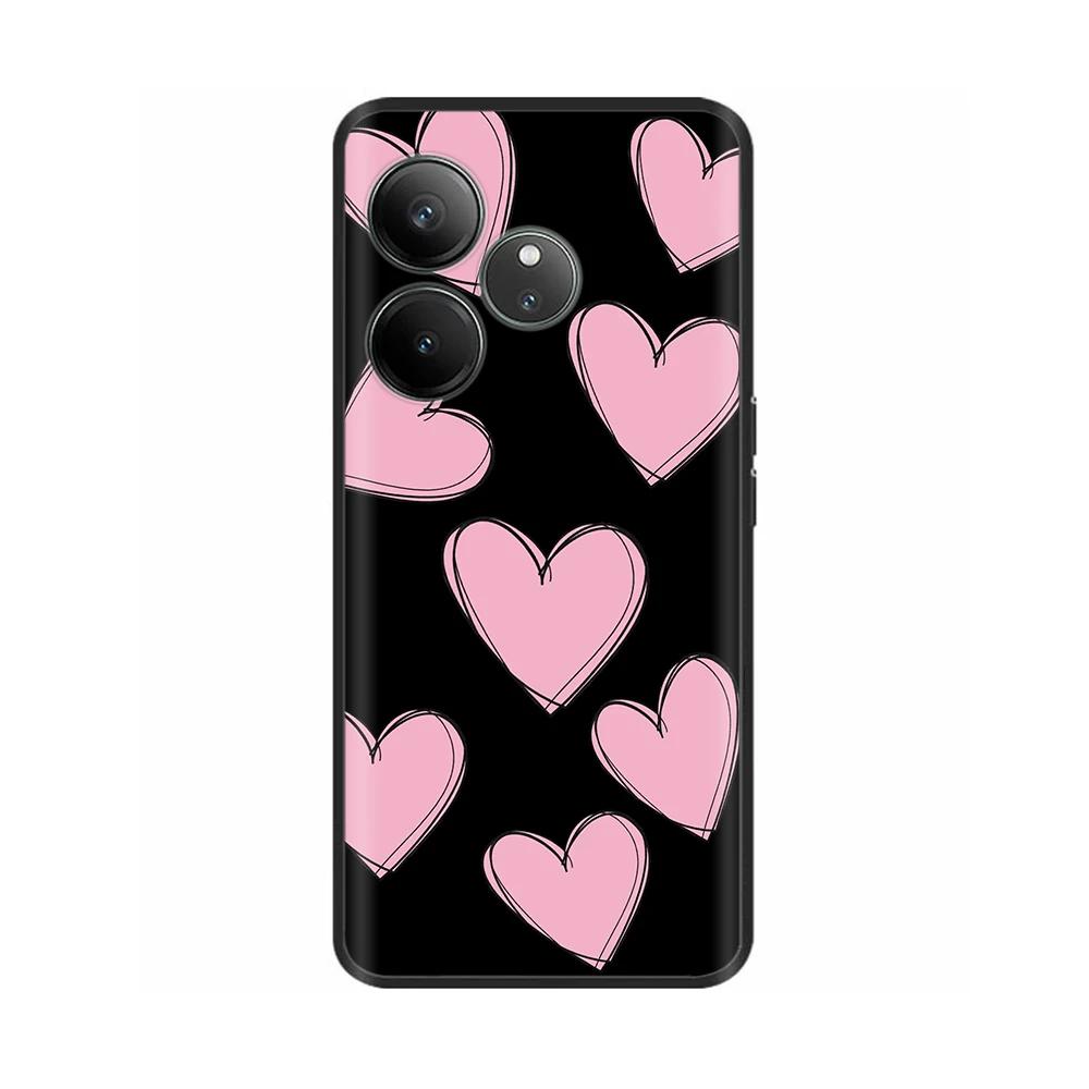 For Realme GT 6 GT 6T Case Black Silicone Luxury Bumper Cute Soft TPU Phone Cases For Realme GT6 5G Cover Shells Coque 6.78''