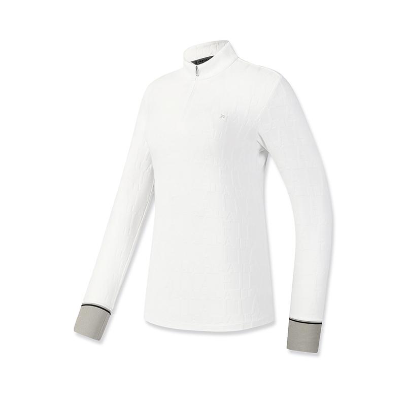

FILA Golf Series Simple Sports Casual Training Golf Versatile Comfortable Quality Half-Zip Printed Knitted Long Sleeve T-Shirt A11W615202FWT 2XL