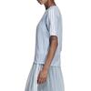 Adidas Originals 3-Stripes Printed American Vintage Short Sleeve T-Shirt Women Tops Light-Blue DV0854
