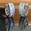 Huitan Classic Bright Cubic Zirconia Hoop Earrings Female Exquisite  Color Accessories Simple Stylish Daily Wear Jewelry