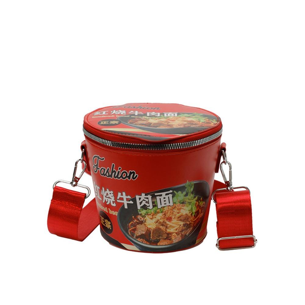 Large Capcity Instant Noodles Crossbody Bags Shoulder Bag Zipper Shoulder Bag  Travel