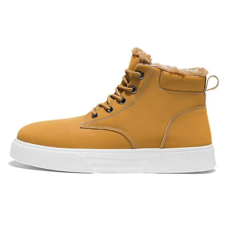 Winter New Men's Waterproof Snow Boots High Top British Style Short Boots Men's Shoes with Plush Warm  Shoes