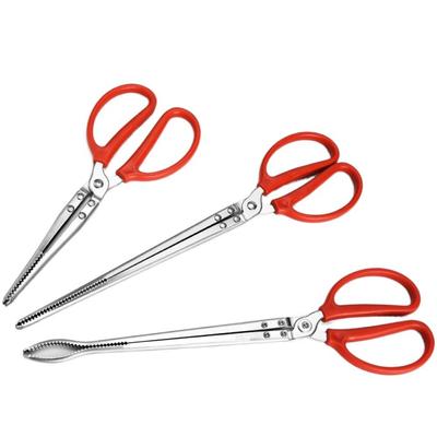 Handle Multi-function Stainless Steel Anti-slip Clip Sea Crab Tongs Fishing Catch Tool Tooth Clamp
