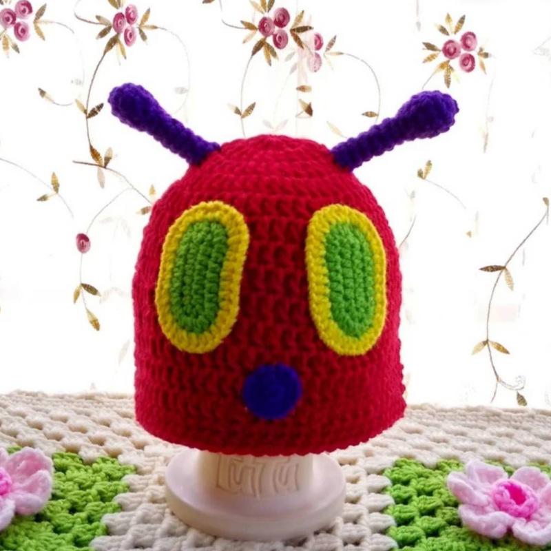 

Новая связанная вручную шерстяная шапка с медвежьими ушками, милая, с кружевом, зимняя, теплая шапка Children 48-54cm