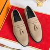 Men's Plus Size Matte Leather Tassel Loafers: Pointed Toe Business Casual Dress Shoes