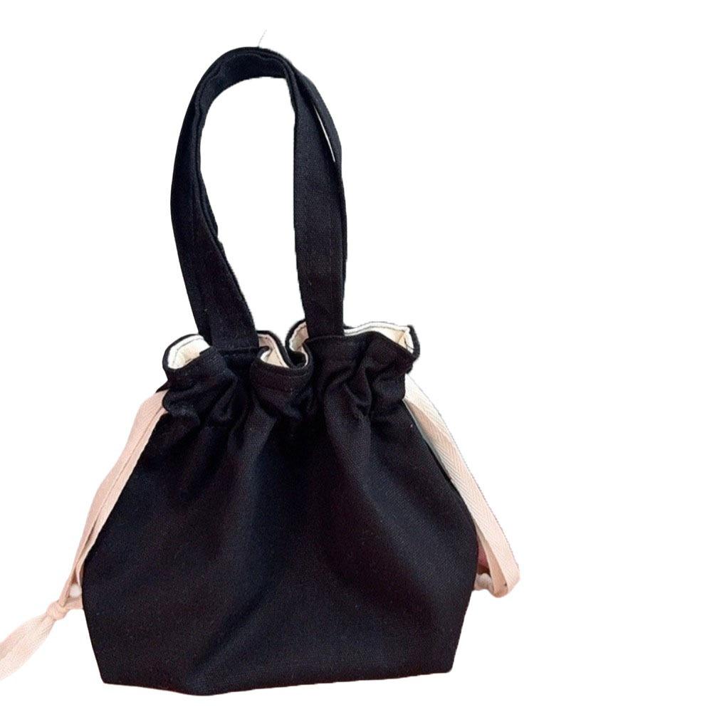 Solid Color Drawstring Storage Bag Large Capacity Portable Toiletry Bag Fashion Cosmetic Bag  Women