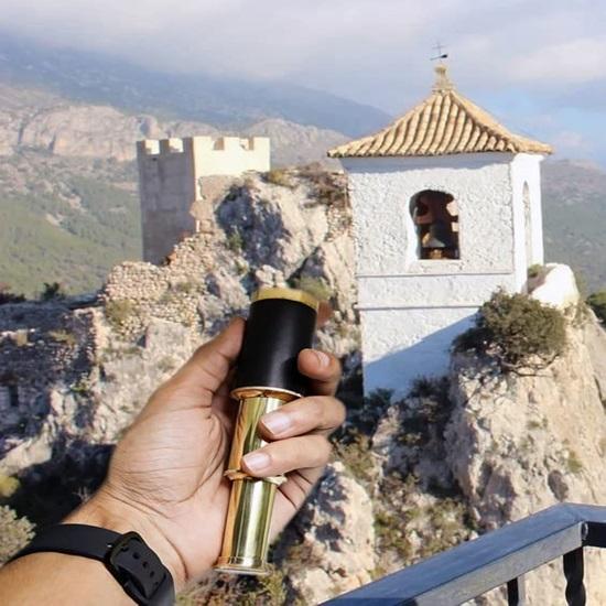 Hand Held Telescope Spotting Scope With Wooden Box Pirate Navigation 15.24cm