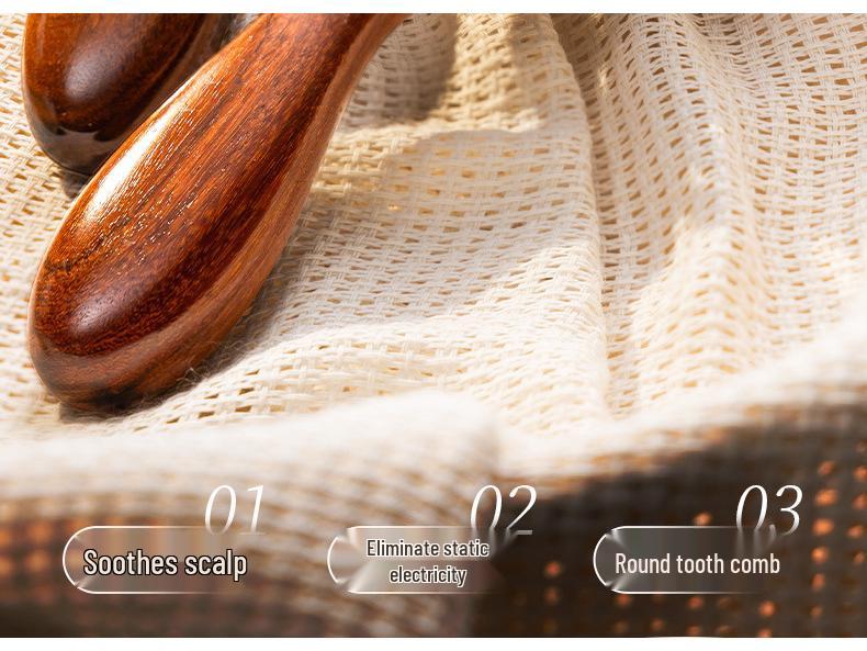 Golden Sandalwood Multi-Functional Massage Comb for Hair & Scalp Meridian Therapy 