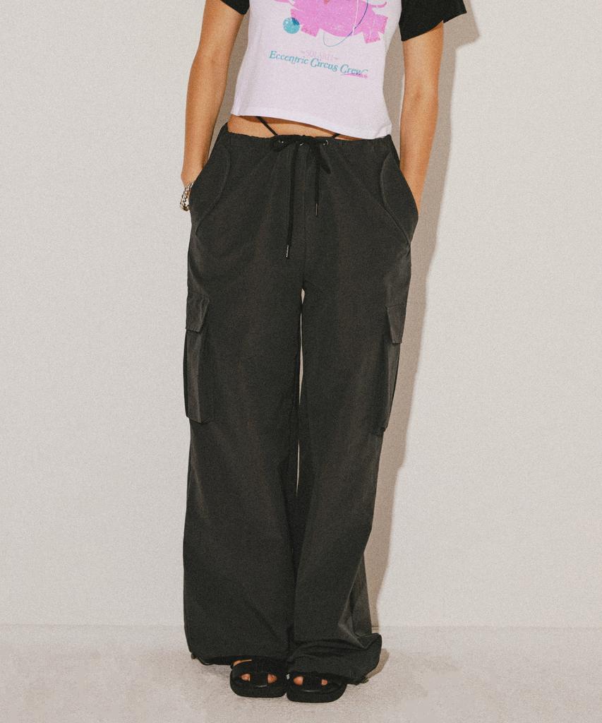PAKKE String Waist Cargo Pants (Charcoal)