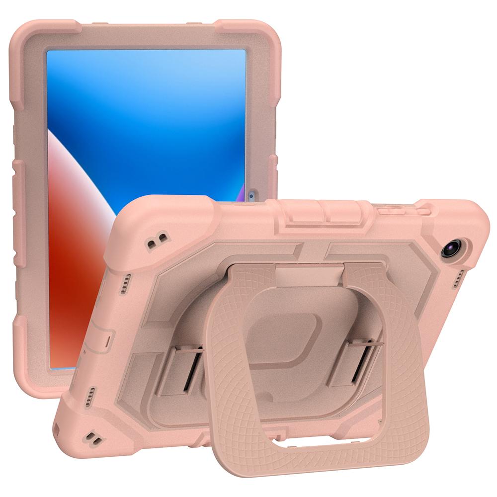 

For Samsung Galaxy Tab A9+ Case Kickstand Silicone+PC Shockproof Protective Tablet Cover Rose Gold Rose Gold