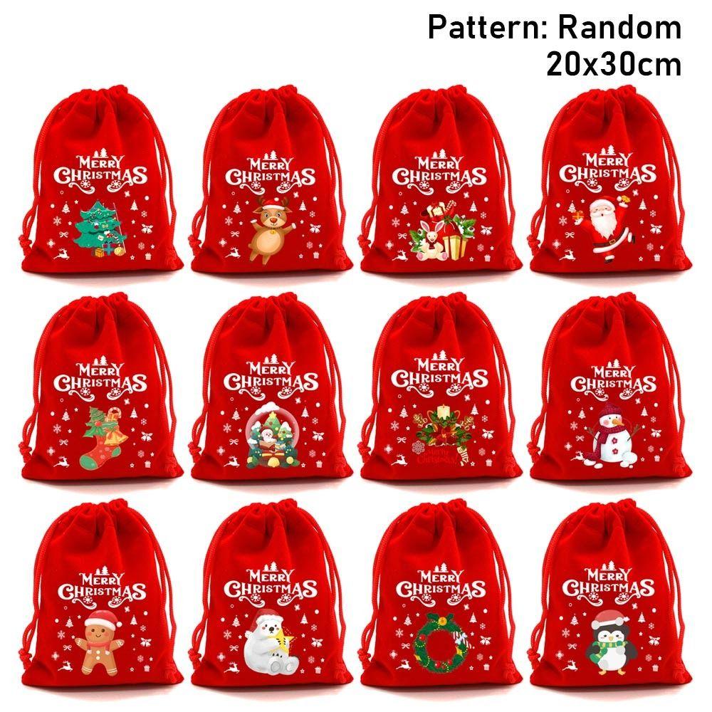 5/10pcs Drawstring Pouch Christmas Velvet Bags Jewelry Packaging Storage Bag  For Christmas
