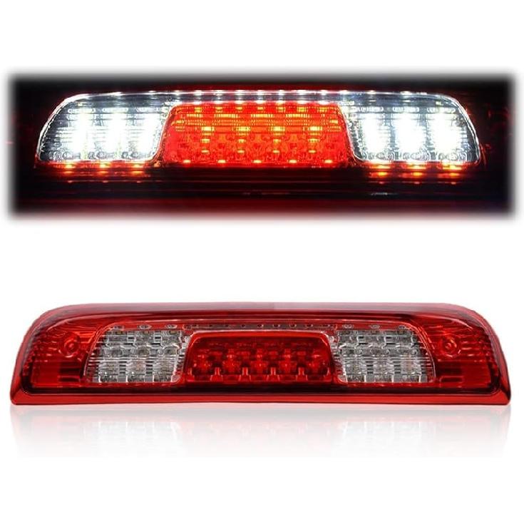 PIT66 3Rd Brake Light Compatible With 2004-2008 Ford F150 High Mount Center Rear Roof Third Cargo Light Parking Light Halogen Clear/Red Lens Tercera