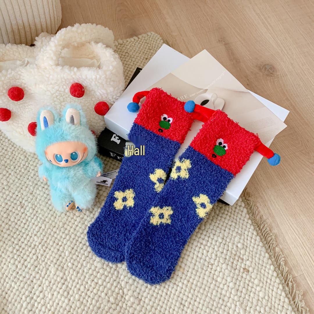 

Women s Fuzzy Coral Fleece Mid-Calf Socks - Winter Warm Maternity Sleep and Floor Socks One Size