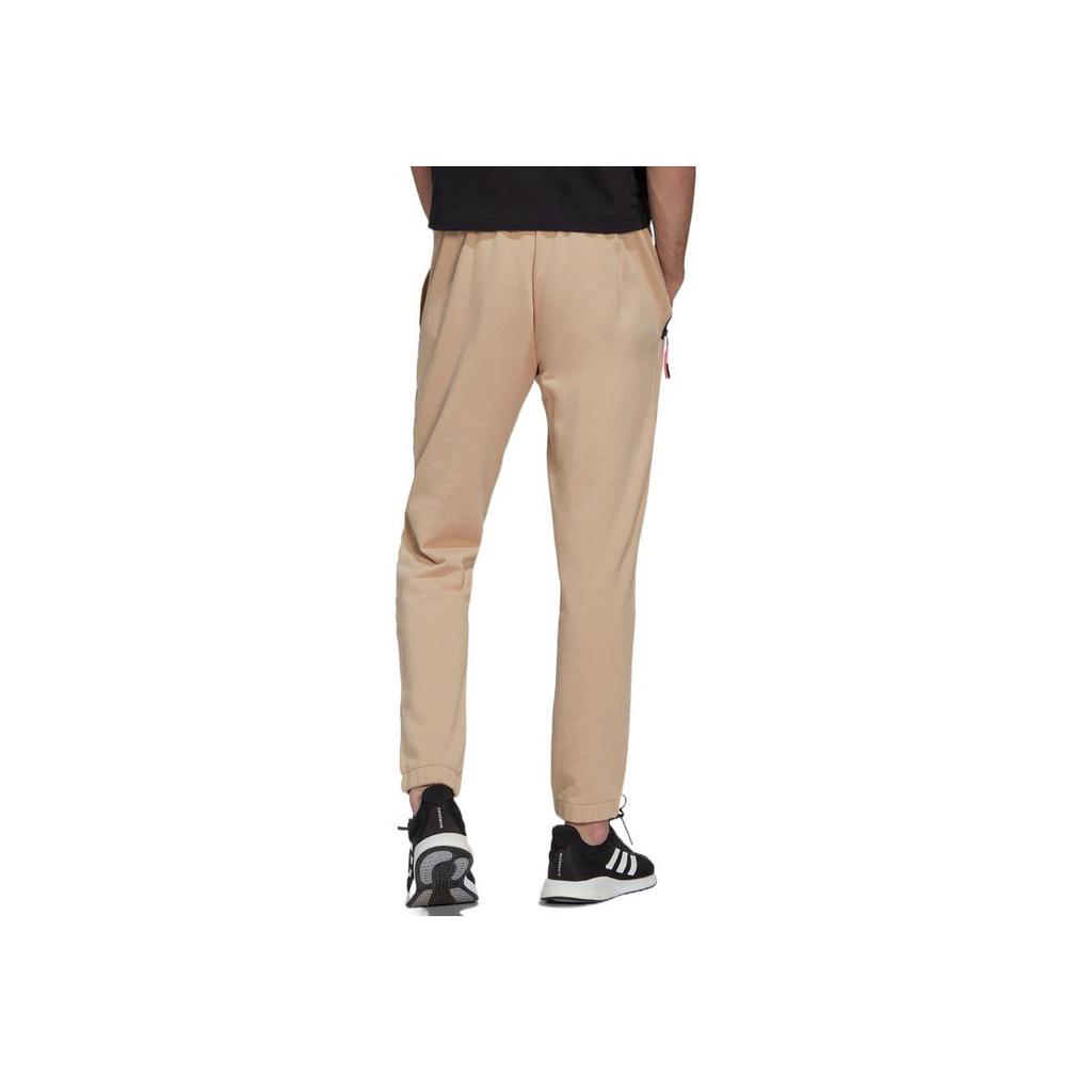 Adidas Logo Print Elastic Straight-Fit Track Pants Men Bottoms Light-Brown HI5384