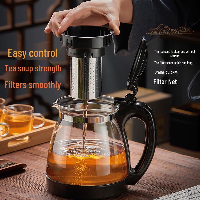 2000ml Heat-Resistant Glass Teapot & Water Pitcher with Infuser
