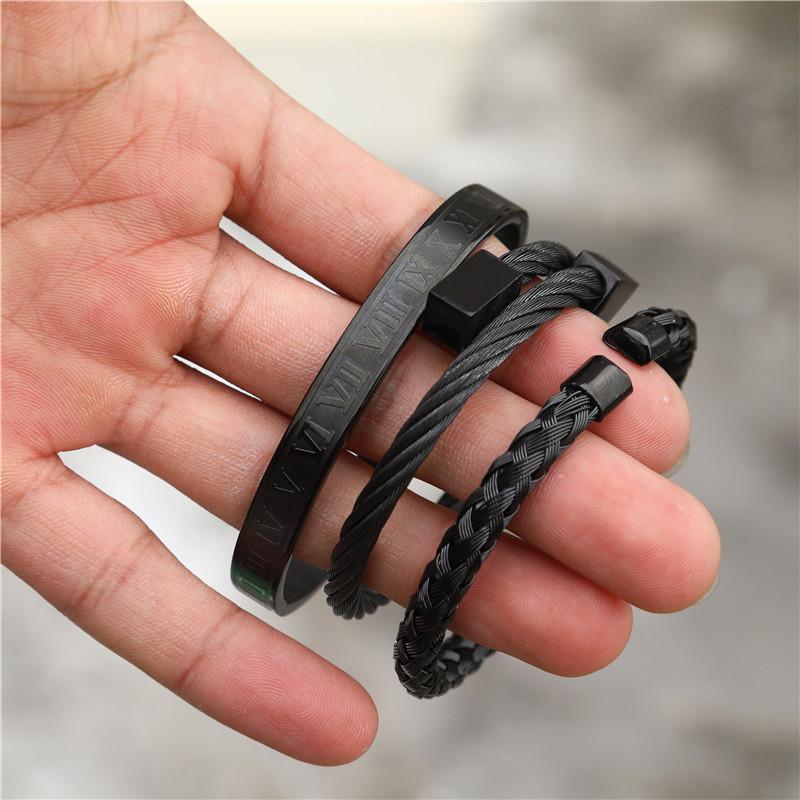 Geometrisches Offenes Armreif aus Titanstahl für Herren und Damen Trendiger Schmuck Geschenk für Reisen