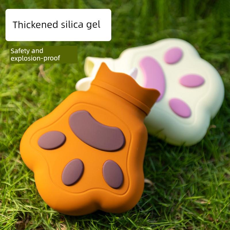 Bear Palm Silicone Hot Water Bag Water Injection Mini Small Size Portable Microwave Oven Heating Belly Cute Hot Water Bag