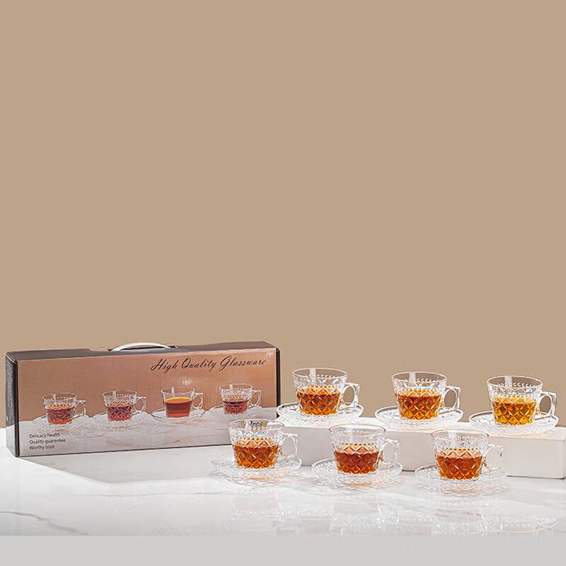 Love Journey 12-Piece Vintage Glass Tea & Coffee Set
