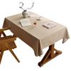 Modern Chinese Style Cotton Linen Tablecloth - Solid Color Rectangular Design for Dining or Tea Room