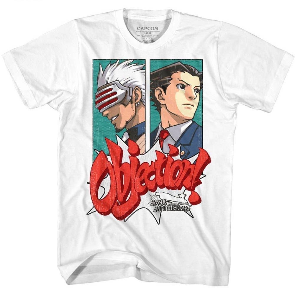 Ace Attorney Phoenix Wright Objection White Capcom Gaming Shirt Unisex T-Shirt S