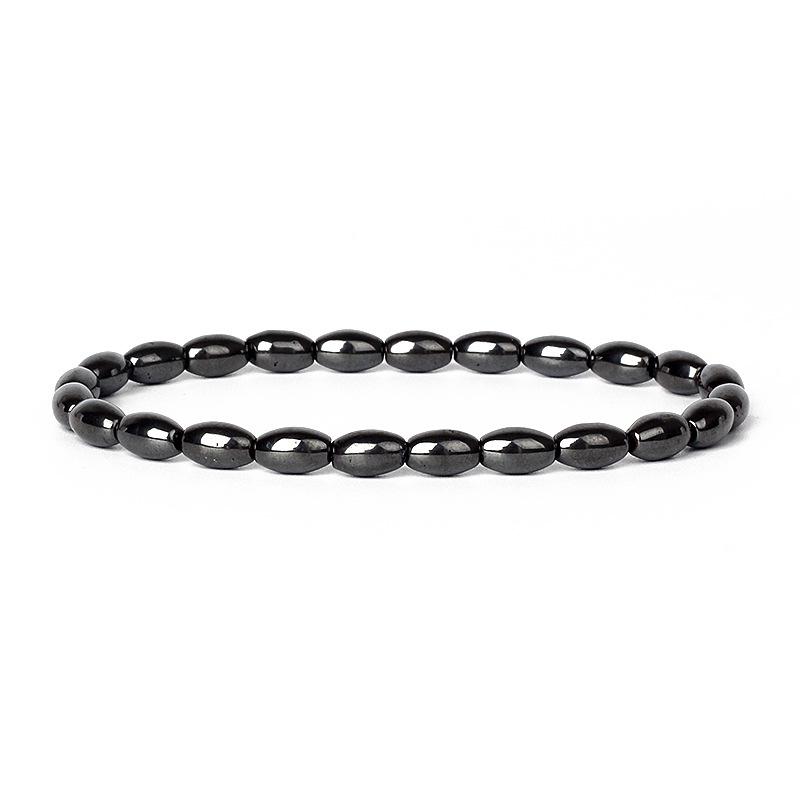 Trendy Black Gallstone  Hematite Beaded Bracelet Anklet for Women Bead size: 6mm