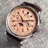 CORGEUT Montre Automatique 42MM ST1655 Bracelet Cuir 316L Boîtier Poli Montre Homme Affichage Jour Nuit