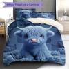 Furryanimals Pattern Bedding Quilt Set Quilt Cover Pillowcase Home Decoration Birthday Gift (1 * duvet cover + 2 * pillowcase, without core)