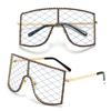 Vintage Oversized Rhinestone Mesh Glasses Colorful Diamond Y2K Sunglasses Eyewear for Women