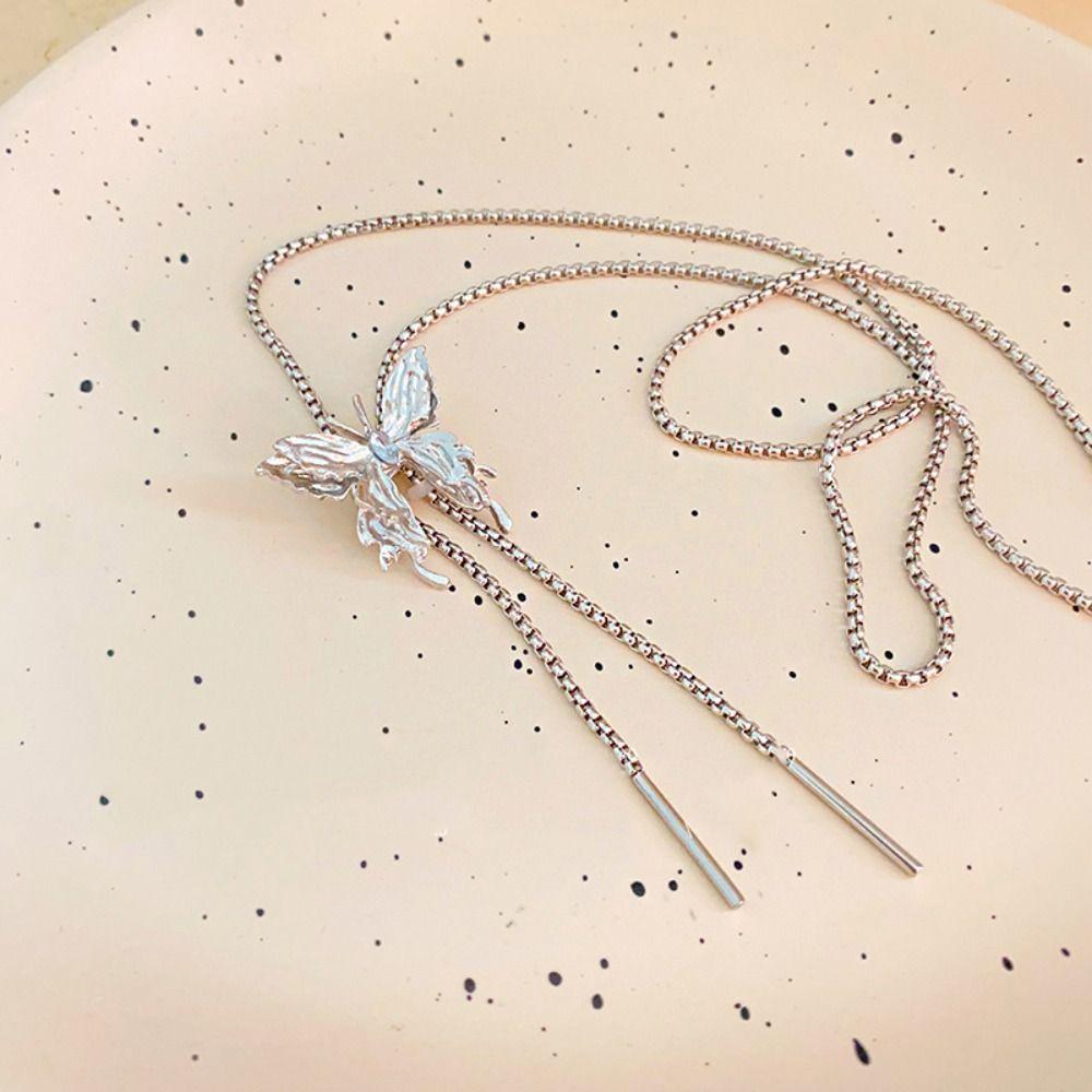 Sweet Y2K Tassel Necklace Flower Women's Choker Chic Butterfly Necklace  Girls