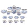 15Pcs/Set Vintage Miniature White Porcelain Tea Set Pot Cup Plate Tableware Dollhouse House Model Room Items Furniture Decor