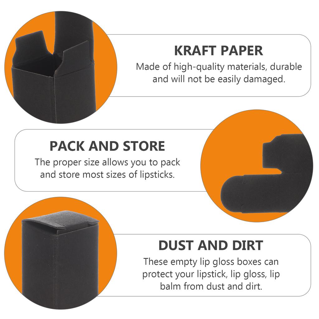 50 Pcs Craft Paper Lipstick Packaging Boxes Durable Small Gift Containers Home Garden Party Supplies Event Gift Bags Kraft Paper