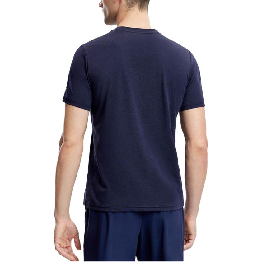 Fila Basic Simple Sports Fitness Round Neck Short Sleeve T-Shirt Men Tops Dark-Blue A11M331104FNV