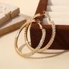 European & American High-End Diamond Ear Cuff Earrings Set - Women's Simple Circle Design (3 Pairs: Large, Medium, Small)
