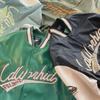 Men's Hip-Hop Retro Embroidered PU Leather Jacket - Color Block Baseball Style