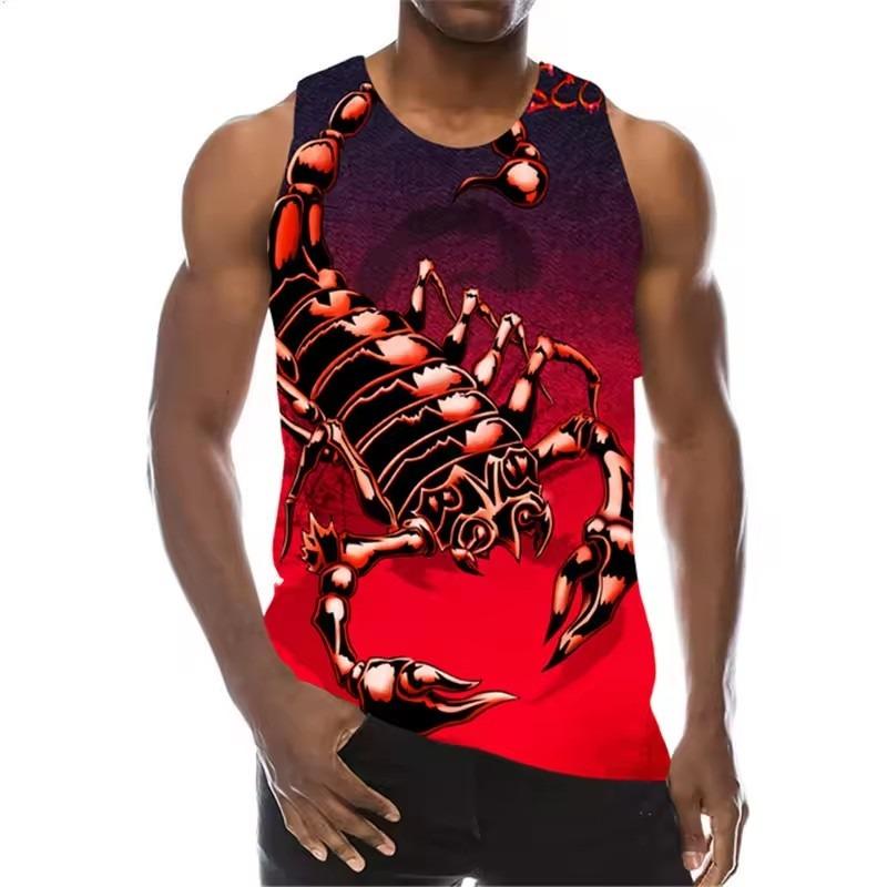 Scorpion 3D Printed Tank Tops Men's Fashion Streetwear Oversized Sleeveless Tank Top Bodybuilding Fitness Gym Vest Man Clothing