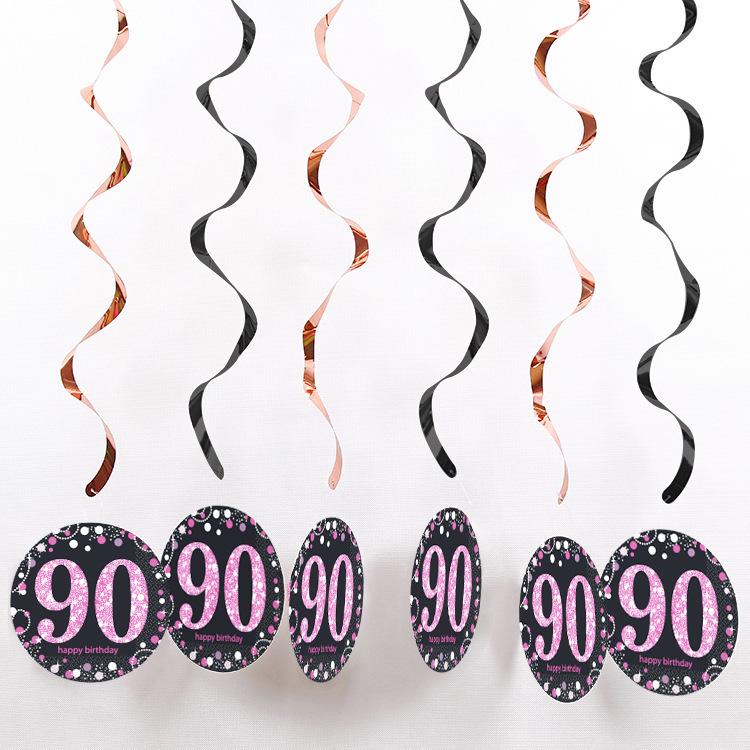 PVC Spiral Ornament Pendants for 18th, 30th, 60th Birthday Party Decorations