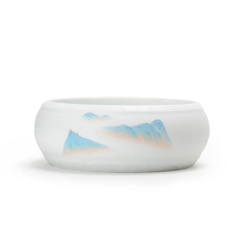 

Ceramic Whiteware Ceramic Tea Basin Large Writing-Brush Washer Washed Tea Basin Tea Bowl Kung Fu Accessories