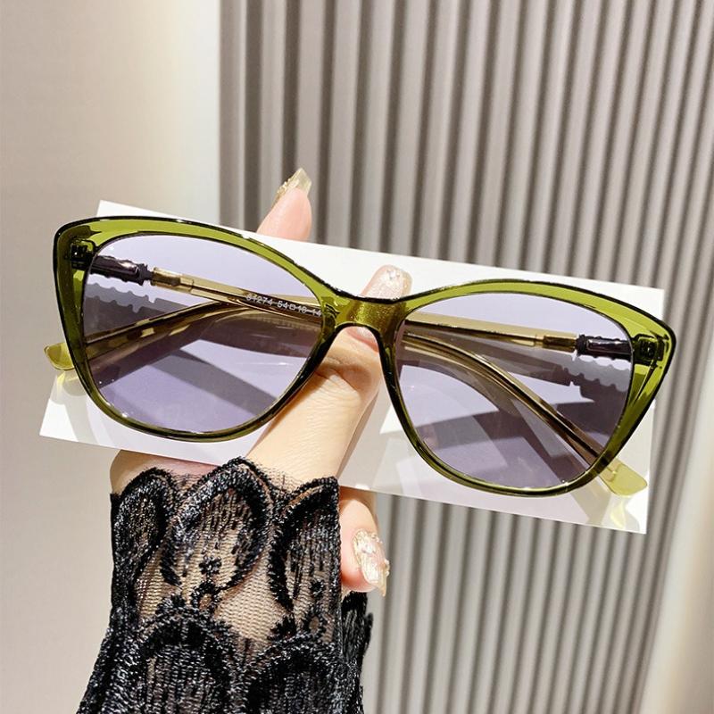2 In 1 Outdoor Color Changing Myopia Glasses Women'S Retro Anti Blue Light Myopia Glasses Prescription -50 -75 -125 -225 -375