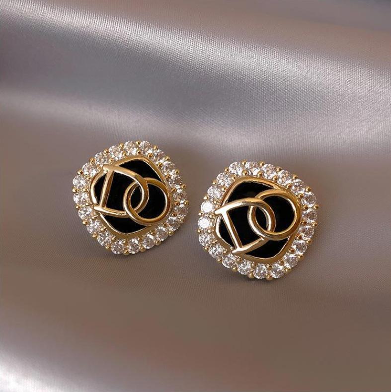 Náušnice s jehlou ze stříbra S925 s kočičím okem a perlou, dlouhé s mašličkou - Retro a všestranný styl pro ženy