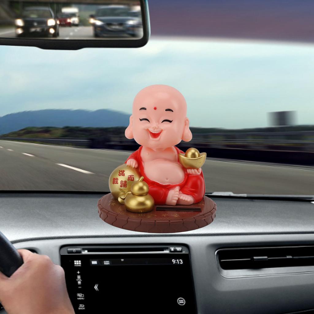 Small Monk Ornament Solar Powered Nodding Head Little Monk Figurine for   Table   Car Dashboards Homes Restaurants Hotels Cafes