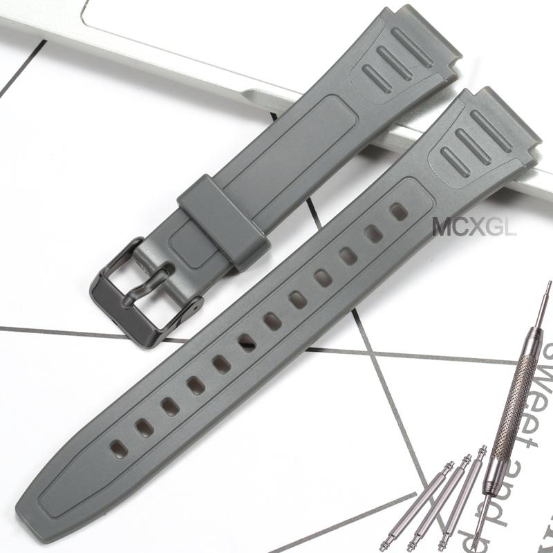 Watch Band For Casio W800H W-800H W-217H Strap Sport Resin Bracelet 18mm Wristband