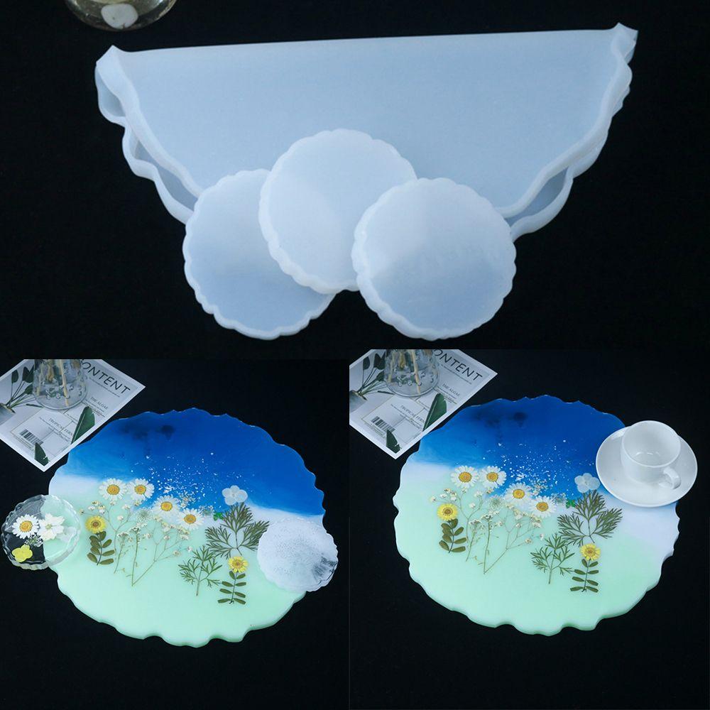 

Большая подставка для подстаканников DIY Craft, круглая форма, силиконовая форма, кристалл, эпоксидная смола, литейные формы