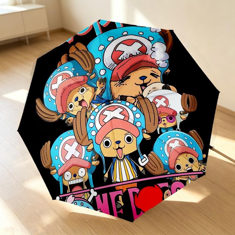 Chopper Anime Portable 3 Folds Umbrella Portable Windproof Folding Rain Umbrella For Travel Outdoor Sun Protection Travel Outdoor Gift